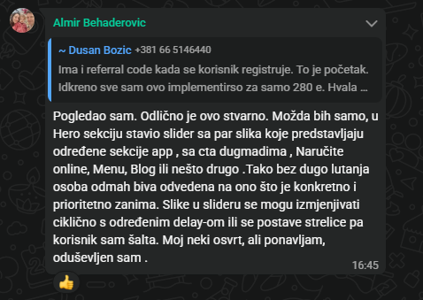 Code review povratna informacija