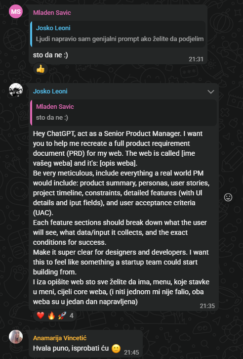 Dijeljenje AI promptova